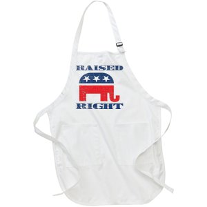 Raised Right Republican Elephant Retro Style Distressed Gift Full-Length Apron With Pockets