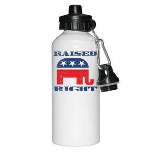 Raised Right Republican Elephant Retro Style Distressed Gift Aluminum Water Bottle