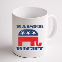 Raised Right Republican Elephant Retro Style Distressed Gift Coffee Mug