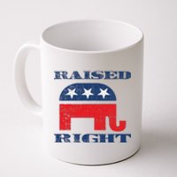 Raised Right Republican Elephant Retro Style Distressed Gift Coffee Mug