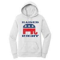 Raised Right Republican Elephant Retro Style Distressed Gift Women's Pullover Hoodie