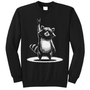 Retro Raccoon Rock Music Gift Funny Raccoon Gift Sweatshirt