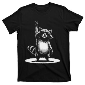 Retro Raccoon Rock Music Gift Funny Raccoon Gift T-Shirt