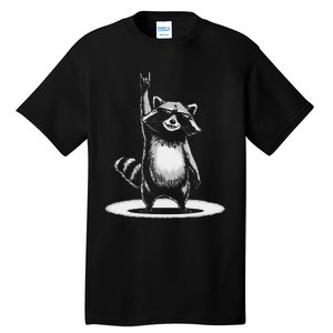 Retro Raccoon Rock Music Gift Funny Raccoon Gift Tall T-Shirt