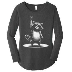 Retro Raccoon Rock Music Gift Funny Raccoon Gift Women's Perfect Tri Tunic Long Sleeve Shirt