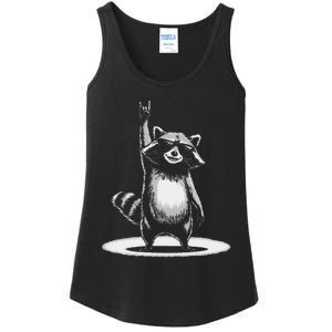 Retro Raccoon Rock Music Gift Funny Raccoon Gift Ladies Essential Tank