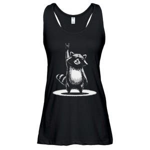 Retro Raccoon Rock Music Gift Funny Raccoon Gift Ladies Essential Flowy Tank