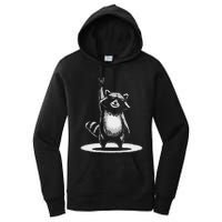 Retro Raccoon Rock Music Gift Funny Raccoon Gift Women's Pullover Hoodie