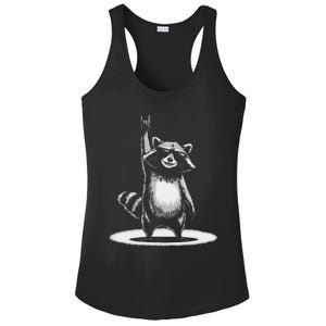 Retro Raccoon Rock Music Gift Funny Raccoon Gift Ladies PosiCharge Competitor Racerback Tank