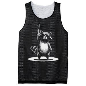 Retro Raccoon Rock Music Gift Funny Raccoon Gift Mesh Reversible Basketball Jersey Tank