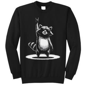 Retro Raccoon Rock Music Gift Funny Raccoon Gift Tall Sweatshirt