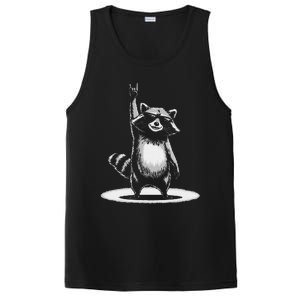 Retro Raccoon Rock Music Gift Funny Raccoon Gift PosiCharge Competitor Tank