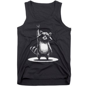 Retro Raccoon Rock Music Gift Funny Raccoon Gift Tank Top