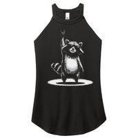 Retro Raccoon Rock Music Gift Funny Raccoon Gift Women's Perfect Tri Rocker Tank