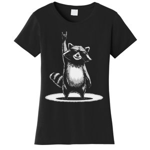 Retro Raccoon Rock Music Gift Funny Raccoon Gift Women's T-Shirt