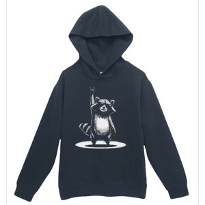 Retro Raccoon Rock Music Gift Funny Raccoon Gift Urban Pullover Hoodie