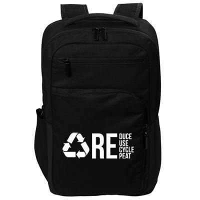 Reduce Reuse Recycle Recycling Cool Earth Day Lovers Gift Impact Tech Backpack