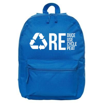 Reduce Reuse Recycle Recycling Cool Earth Day Lovers Gift 16 in Basic Backpack