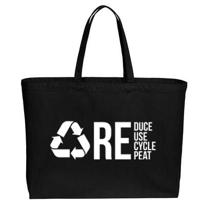 Reduce Reuse Recycle Recycling Cool Earth Day Lovers Gift Cotton Canvas Jumbo Tote