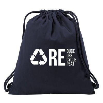 Reduce Reuse Recycle Recycling Cool Earth Day Lovers Gift Drawstring Bag