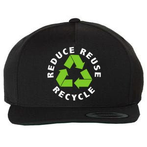 Reduce Reuse Recycle Happy Earth Day Save Earth Gift Wool Snapback Cap