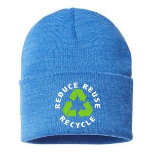 Reduce Reuse Recycle Happy Earth Day Save Earth Gift Sustainable Knit Beanie