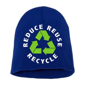 Reduce Reuse Recycle Happy Earth Day Save Earth Gift Short Acrylic Beanie