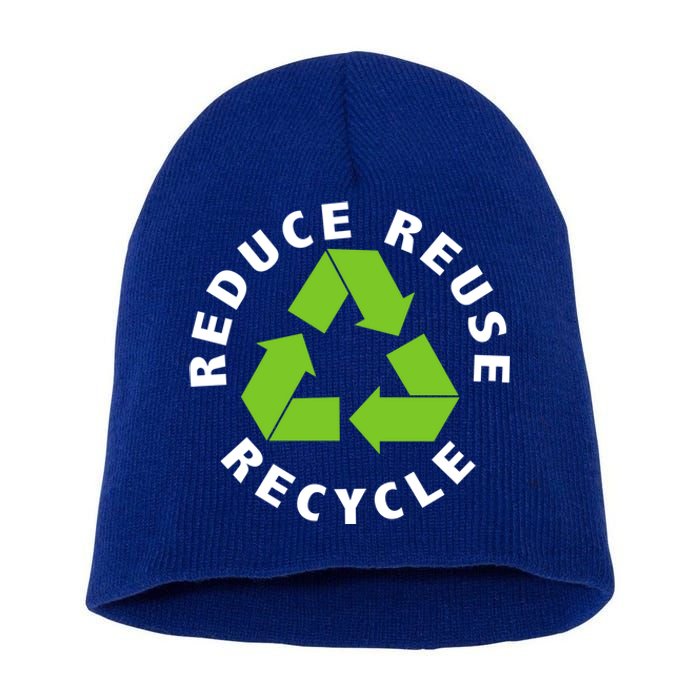 Reduce Reuse Recycle Happy Earth Day Save Earth Gift Short Acrylic Beanie