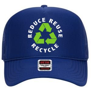 Reduce Reuse Recycle Happy Earth Day Save Earth Gift High Crown Mesh Back Trucker Hat