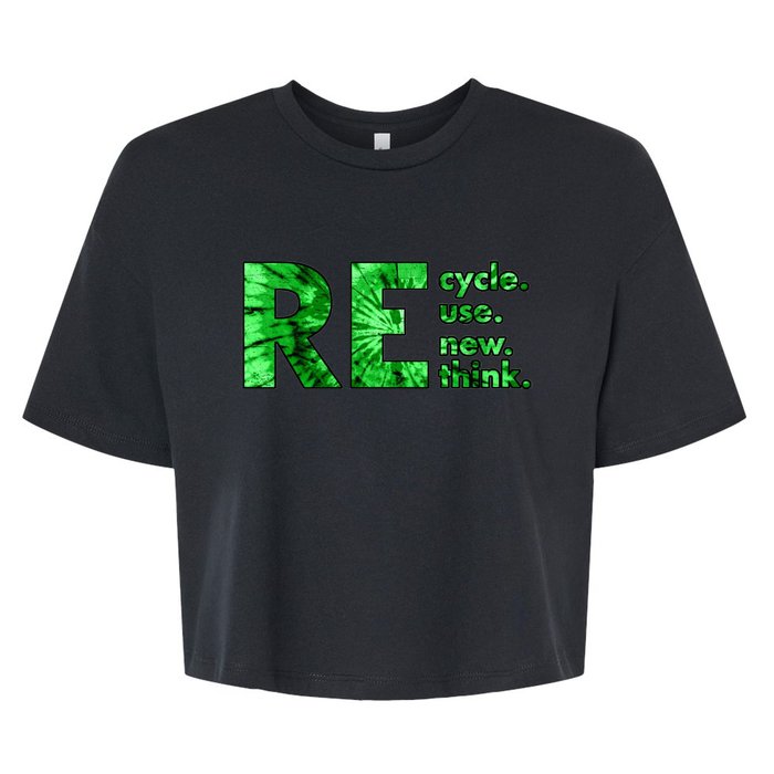 Recycle Reuse Renew Rethink Tie Dye Crisis Environmental Activism Bella+Canvas Jersey Crop Tee