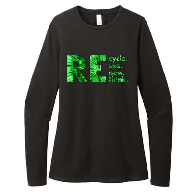 Recycle Reuse Renew Rethink Tie Dye Crisis Environmental Activism Womens CVC Long Sleeve Shirt