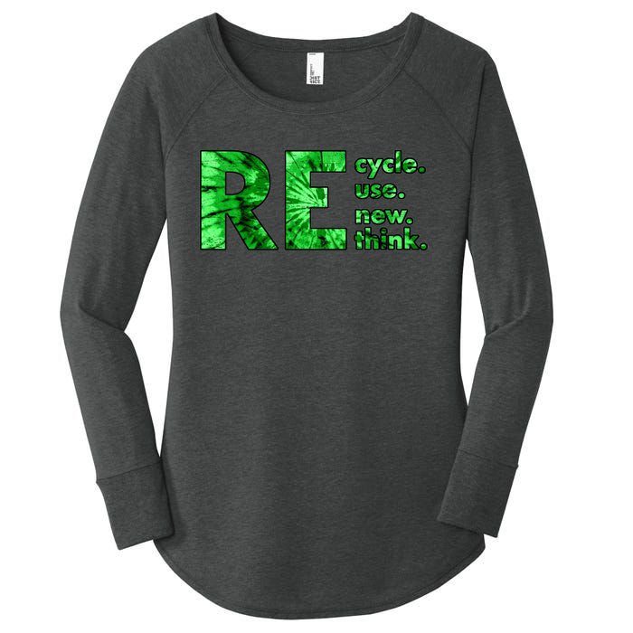 Recycle Reuse Renew Rethink Tie Dye Crisis Environmental Activism Women's Perfect Tri Tunic Long Sleeve Shirt