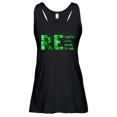 Recycle Reuse Renew Rethink Tie Dye Crisis Environmental Activism Ladies Essential Flowy Tank