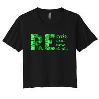 Recycle Reuse Renew Rethink Tie Dye Crisis Environmental Activism Women's Crop Top Tee