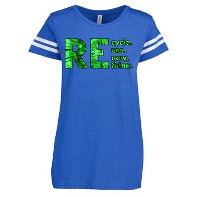 Recycle Reuse Renew Rethink Tie Dye Crisis Environmental Activism Enza Ladies Jersey Football T-Shirt