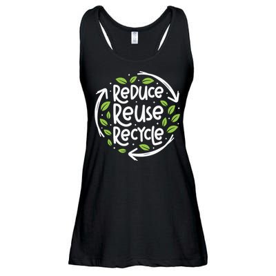 Reduce Reuse Recycle Make Everyday Earth Day Save The Planet Ladies Essential Flowy Tank