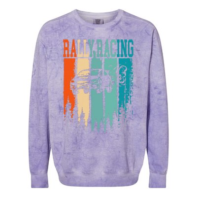 Rally Racing Retro Vintage Colorblast Crewneck Sweatshirt