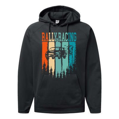 Rally Racing Retro Vintage Performance Fleece Hoodie