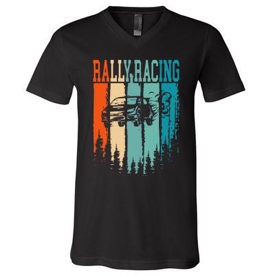 Rally Racing Retro Vintage V-Neck T-Shirt