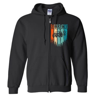 Rally Racing Retro Vintage Full Zip Hoodie