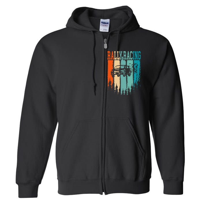 Rally Racing Retro Vintage Full Zip Hoodie