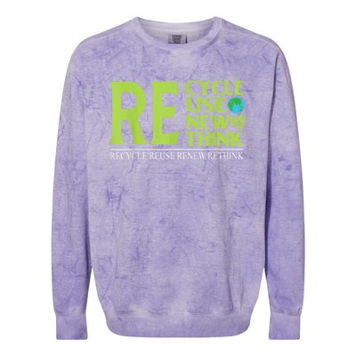 Recycle Reuse Renew Rethink Crisis Environmental Activism Colorblast Crewneck Sweatshirt