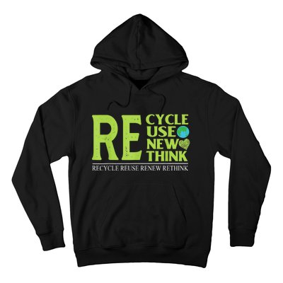 Recycle Reuse Renew Rethink Crisis Environmental Activism Hoodie