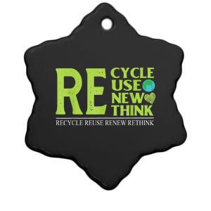 Recycle Reuse Renew Rethink Crisis Environmental Activism Ceramic Star Ornament