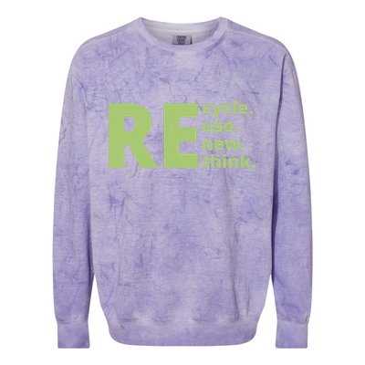 Recycle Reuse Renew Rethink Colorblast Crewneck Sweatshirt