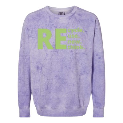 Recycle Reuse Renew Rethink Colorblast Crewneck Sweatshirt