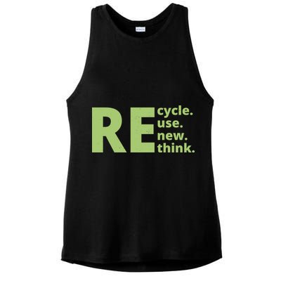 Recycle Reuse Renew Rethink Ladies PosiCharge Tri-Blend Wicking Tank