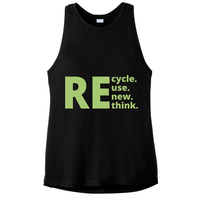 Recycle Reuse Renew Rethink Ladies PosiCharge Tri-Blend Wicking Tank