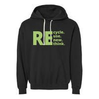 Recycle Reuse Renew Rethink Garment-Dyed Fleece Hoodie