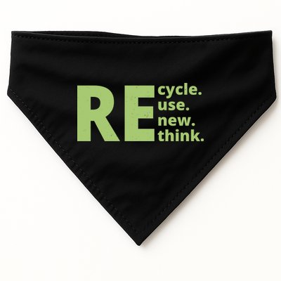 Recycle Reuse Renew Rethink USA-Made Doggie Bandana